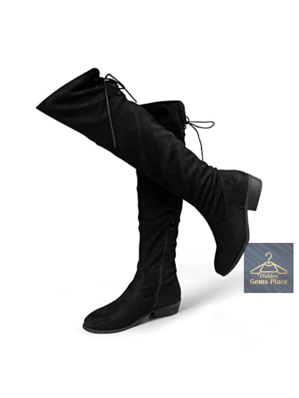 Faux Suede Over The Knee Thigh High Flat Heel Fashion Boots